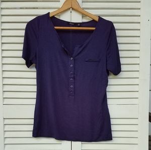 Navy Short Sleeve Stretchy Top